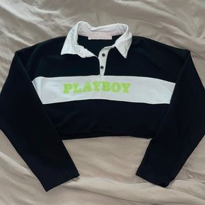 Playboy cropped long sleeve top